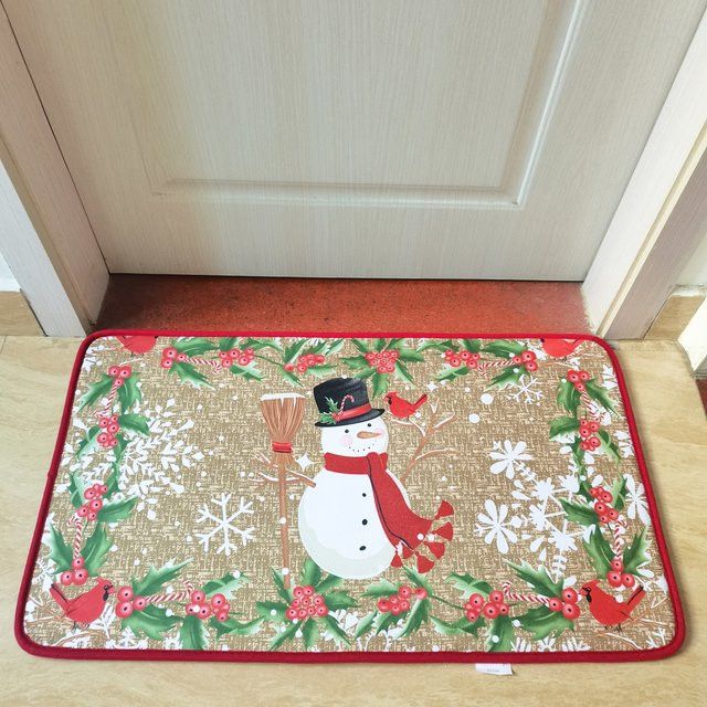 VIKAMA Weihnachts-Schneemann Fußmatte für Eingangsbereich und Flur zur Heimdekoration - Bild 1
