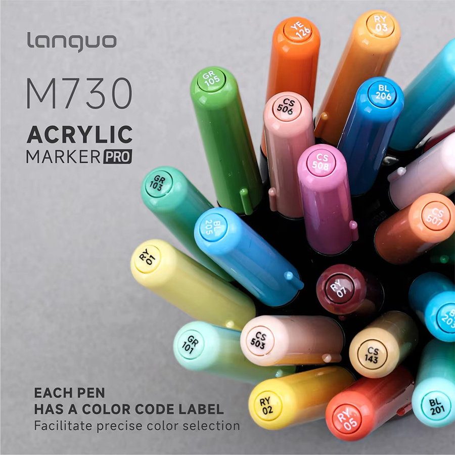 Languo Acryl-Pinselmarker-Set mit 48 Farben und automatischem Tintenkontrollsystem für Kunst, Zeichnen und Basteln in Multicolour - Bild 5