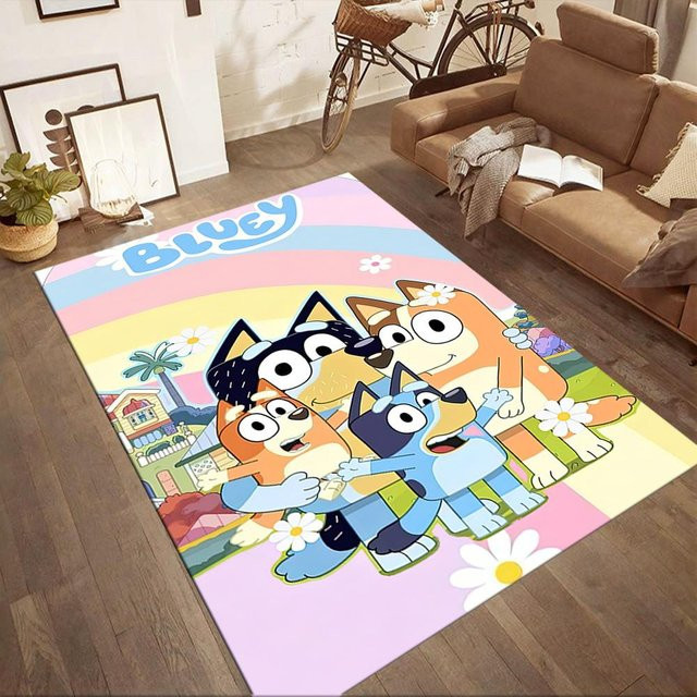 LivSpaceVibe Bluey Familienabenteuer Teppich, mehrfarbig, B: 150 cm, T: 100 cm - Bild 1