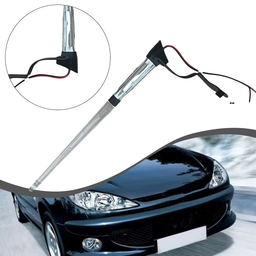 SUITU Universal Auto Außenlicht Antenne mit Fahnenmast in Silber, 12V Zubehör für die Direktmontage - Bild 2
