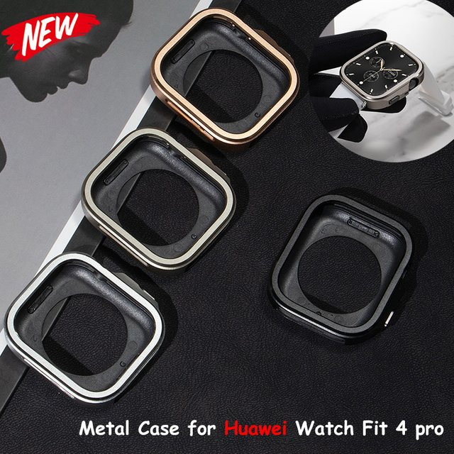CAOWTAN Metallgehäuse für Huawei Watch Fit 4 Pro, Silber, Unisex - Bild 1