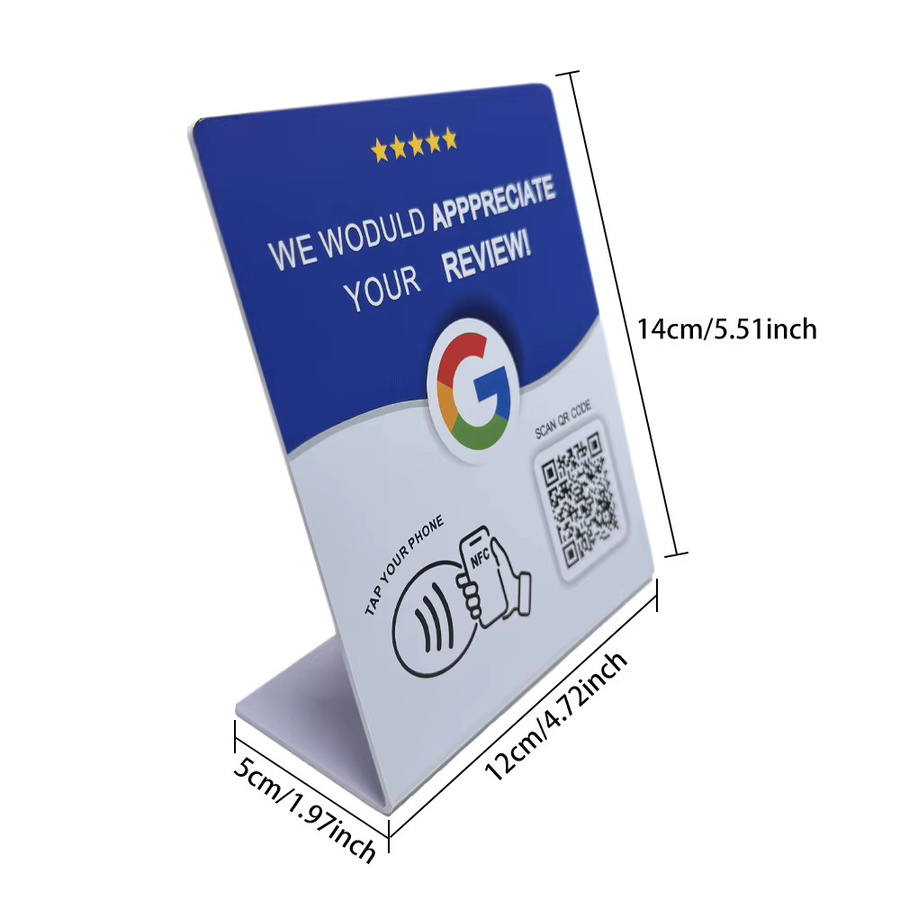 HACHANLUN Hilo NFC215 Programmierbare NFC Station mit QR-Code und 13,56 MHz für Google Reviews und Standing Cards - Bild 2