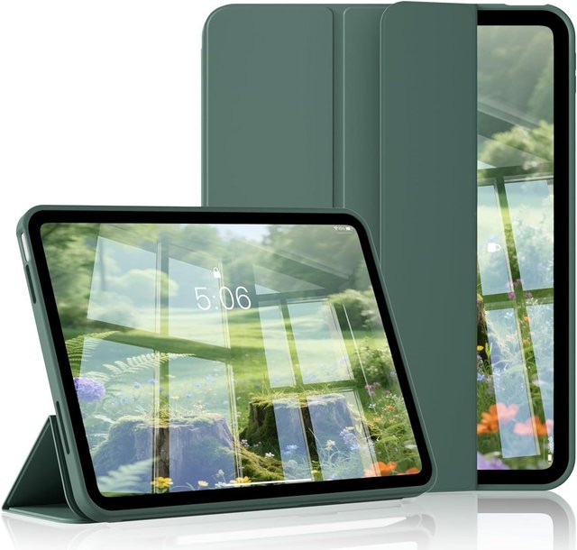 Magnetische Schutzhülle für Samsung Galaxy Tab A7 Lite A8 A9 A11 Plus Tab S7 S8 S9 S10 FE S6 Lite mit Klappständer und weicher Rückseite in Grün - Bild 1