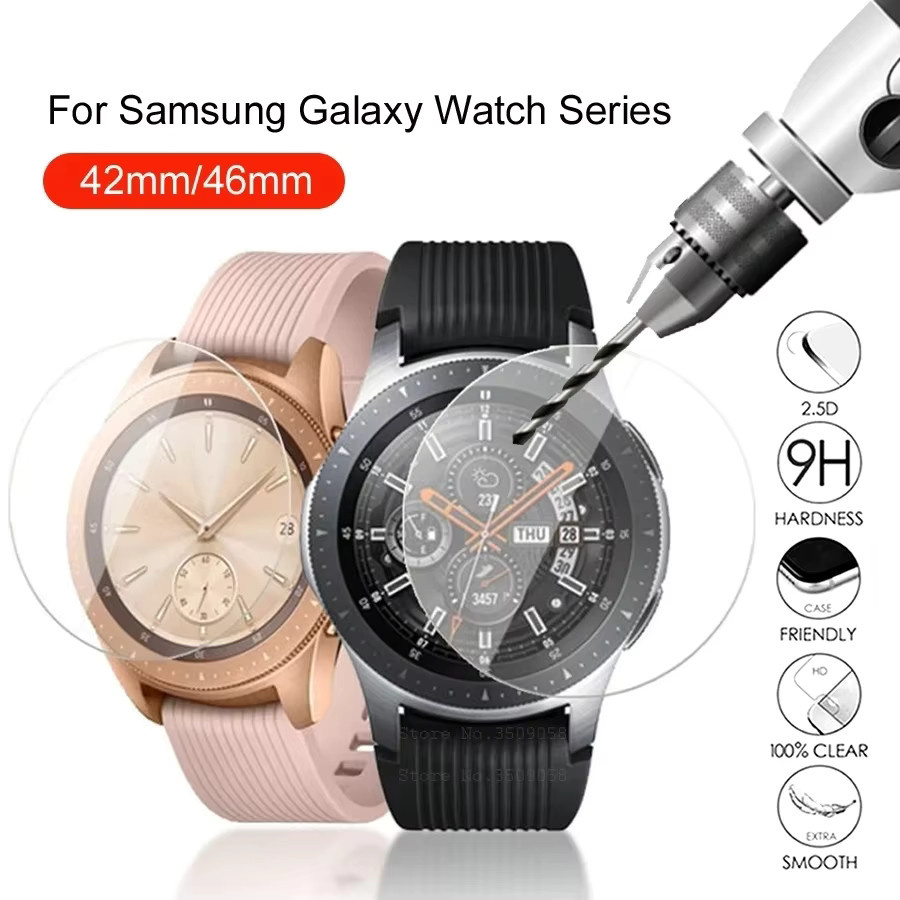 TINUORA Schutzfolie aus gehärtetem Glas mit Härtegrad 9H für Samsung Galaxy Watch 42 mm und 46 mm, transparent - Bild 2