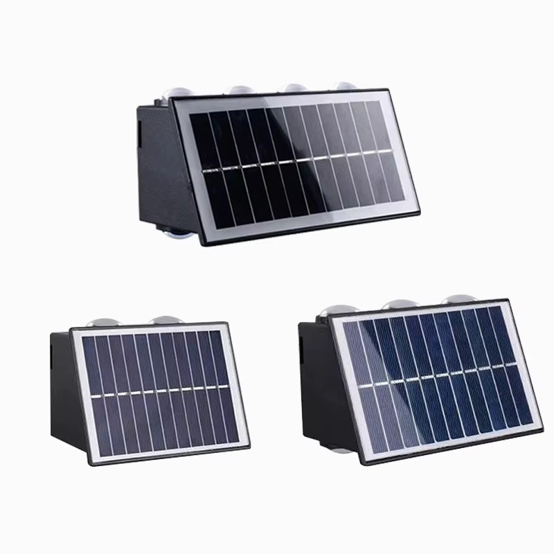 LINYILIGHT Solar-LED-Wandleuchte in Schwarz für Garten und Balkon mit Up-and-Down-Beleuchtung und RGB-Funktion - Bild 6