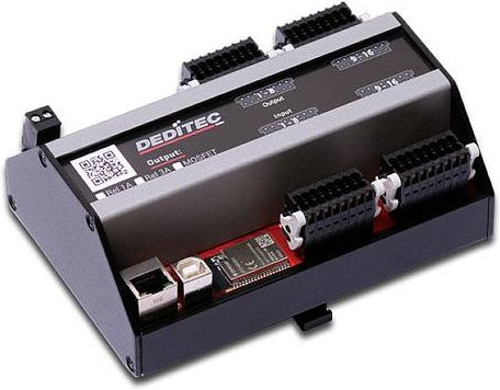 Deditec BS-Modul BSW-O16-R16 BS-WEU-O16-R16 mit 16 digitalen Eingängen und 16 digitalen Ausgängen in Grau mit WiFi, Ethernet und USB - Bild 1