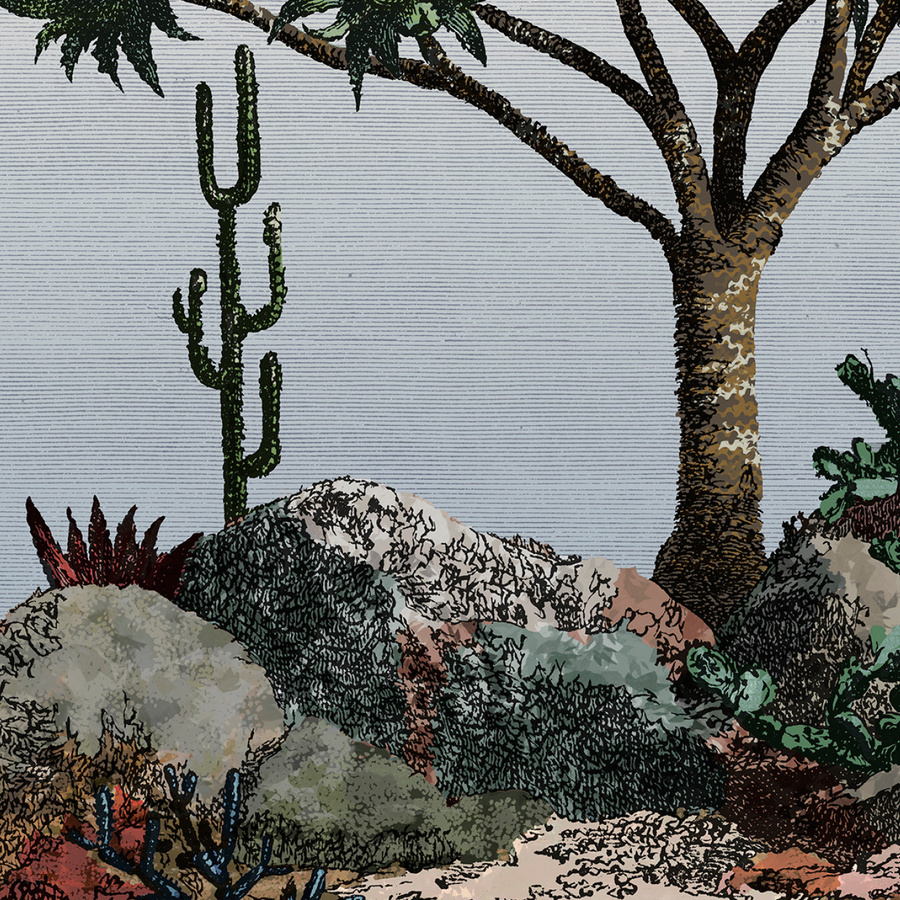 Nobilis Mural Yucca Tapete in Schwarz und Mehrfarbig mit floralem Design aus Vlies und Papier - Bild 2