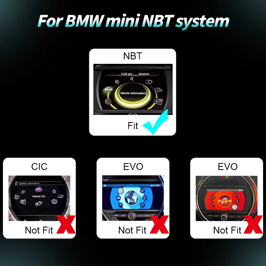 BONROAD CarPlay und Android Auto Adapter für BMW Mini R55 R56 R57 R58 R59 R60 R61 F54 F55 F56 F57 NBT in Schwarz - Bild 2