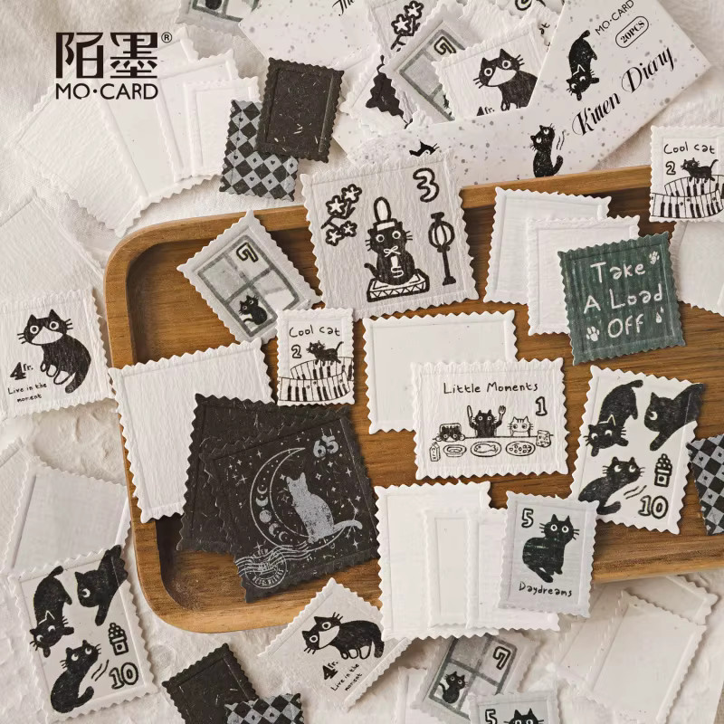 20-teiliges Stempelaufkleber-Set mit Vintage-Postdesigns und Buchdruckprägung in Multicolor für dein Tagebuch und DIY-Projekte - Bild 2
