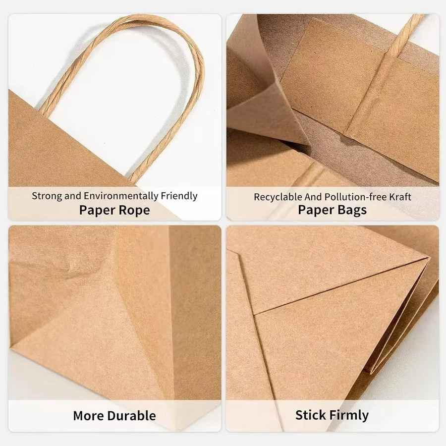 Braune Geschenktüte aus Kraftpapier mit Griff für Geburtstagspartys und den Einzelhandel - Bild 2
