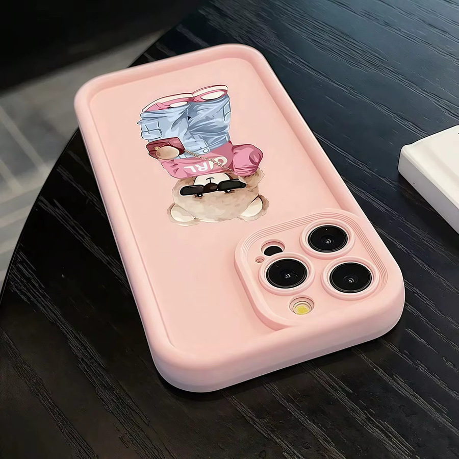 Niedrige und stilvolle iPhone Hülle mit rosa Bären-Design für verschiedene iPhone Modelle - Bild 6