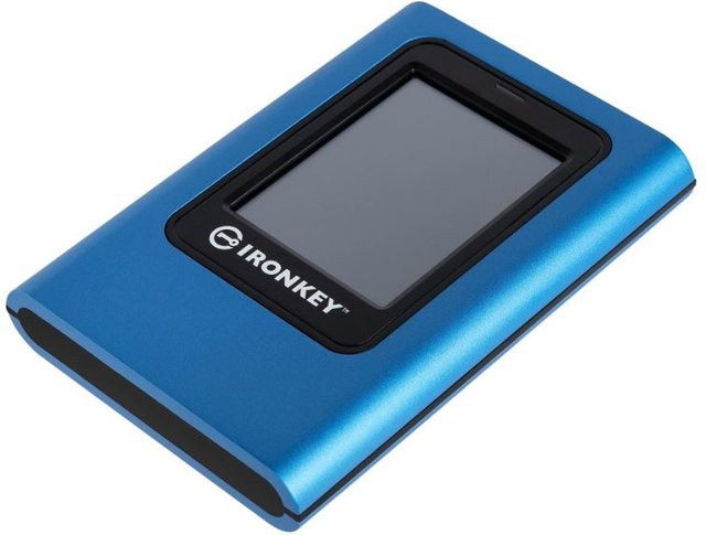 Kingston IronKey Vault Privacy 80 Externe SSD mit 1,92 TB Speicherplatz, USB-C und USB-A, Schwarz/Blau - Bild 1