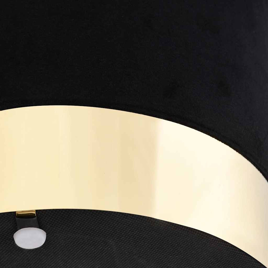 vidaXL Hocker aus Samt in Schwarz und Gold, B/T/H: 28 x 36 x 28 cm - Bild 3