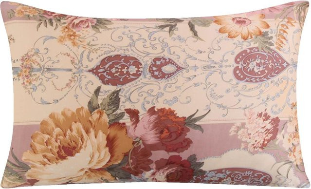 JMG Clothing Maulbeer-Seiden-Kissenbezug mit Blumenmuster und Reißverschluss, Mehrfarbig, B/H: 40 x 60 cm - Bild 1