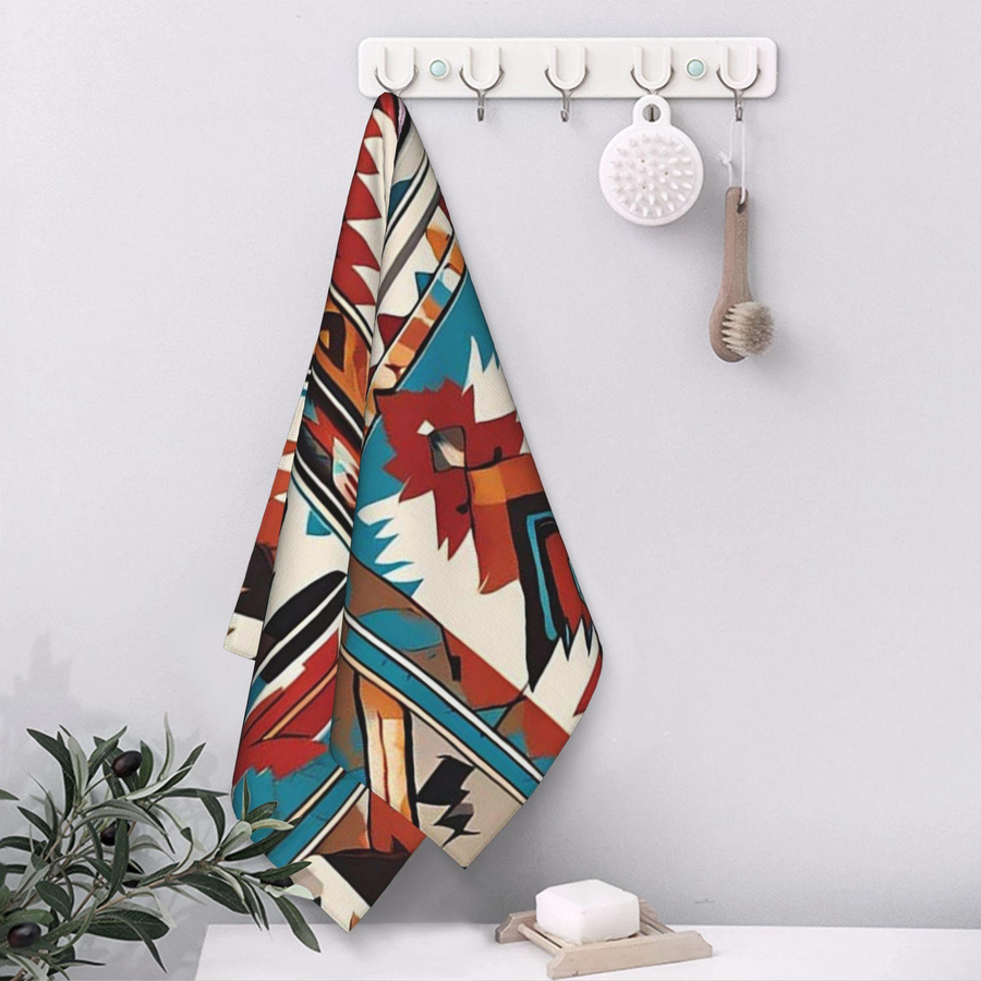 Creative Man Gesichtstuch mit Navajo-Wasserfarbenmuster aus Baumwolle, B: 30 cm, H: 60 cm - Bild 4