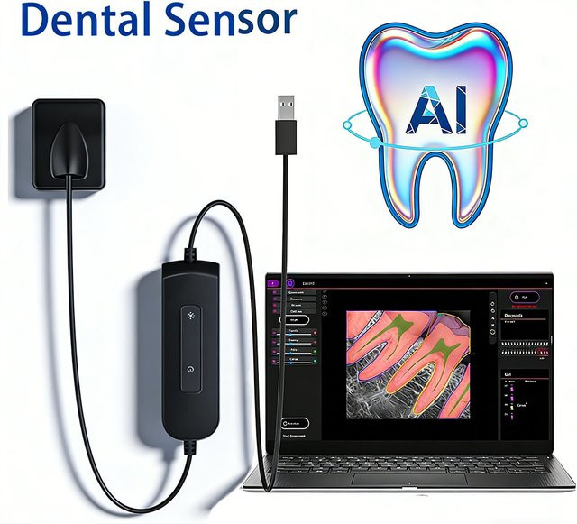 JINGT AI DynImage Digitales Intraorales Dental-Röntgensystem in Schwarz mit 3m Kabel und Software - Bild 1