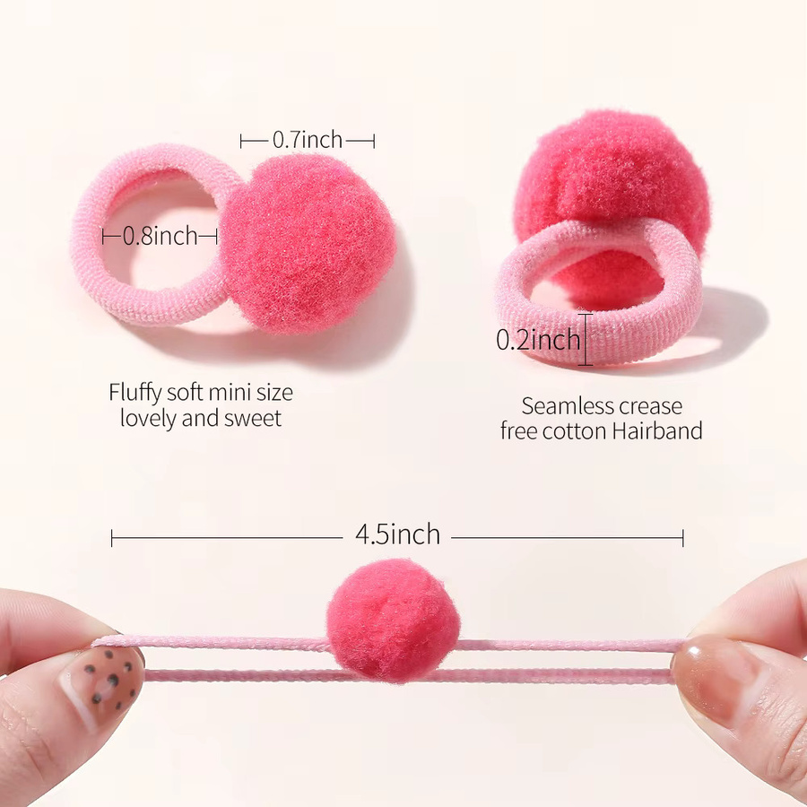 Haarbänder Plüsch Ball, Kinder, 20 Teile/Los - Bild 6