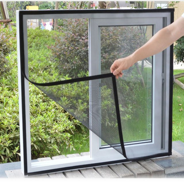 LOVRTRAVEL Insekten-Moskitonetz für Schirmfenster aus Glasfaser, graue Gaze mit schwarzer Kante - Bild 1