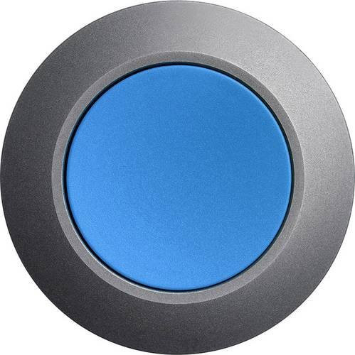 Siemens Drucktaster 3SU1060-0JA50-0AA0 mit flachem Betätiger und Frontring aus Metall in Blau - Bild 1