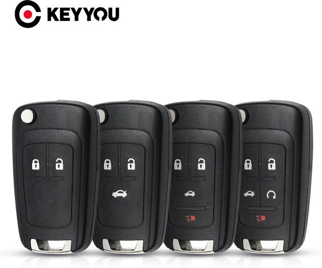 KEYYOU 10er Set Flip Folding Schlüsselgehäuse für Opel Vauxhall Zafira Astra Insignia, Schwarz, mit 5 Tasten und HU100 Klinge - Bild 1