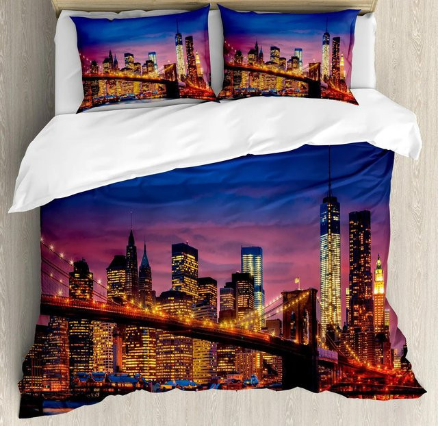 Binchi Outdoor Product Bettwäscheset New York NYC mit Motiv, 3-teilig, Mehrfarbig, B/H: 140 x 200 cm - Bild 1