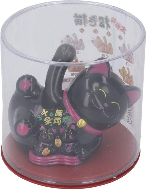 Solar Winkende Katze OutsideWorld Glückskatze mit winkendem Arm für das Armaturenbrett in Schwarz - Bild 1