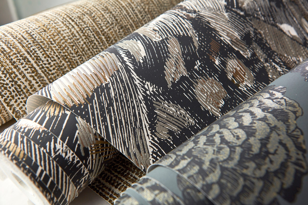 Harlequin Tapete Lamina Vlies Tapete in Onyx und Bronze mit abstraktem Design - Bild 1