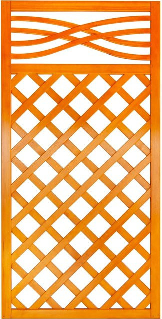 Zaunelement Malaga mit Gitter von Andrewex in Pinie, Farbe Braun, Höhe: 180 cm, Breite: 90 cm - Bild 1