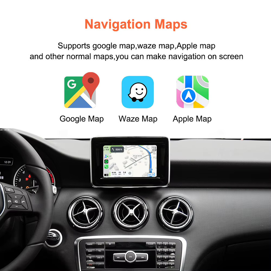 AUTOABC Wireless CarPlay und Android Auto Modul für Mercedes Benz A B C E Klasse GLA CLA GLK NTG4.5 in Schwarz - Bild 5