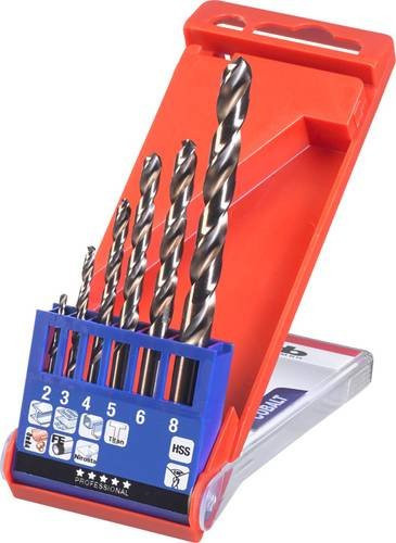 kwb HSS-Co Metall-Spiralbohrer-Set 6-teilig mit Kassette, Durchmesser: 2 mm, 3 mm, 4 mm, 5 mm, 6 mm, 8 mm, HSS-Cobalt - Bild 1