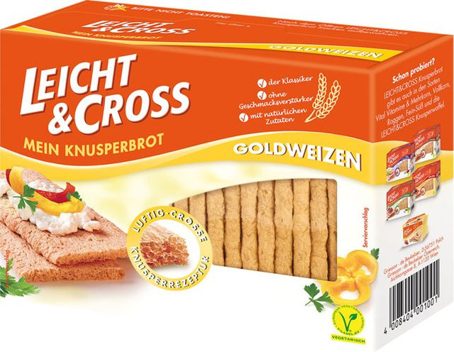 Griesson - de Beukelaer Leicht & Cross Goldweizen Knusperbrot 125 g - Bild 1