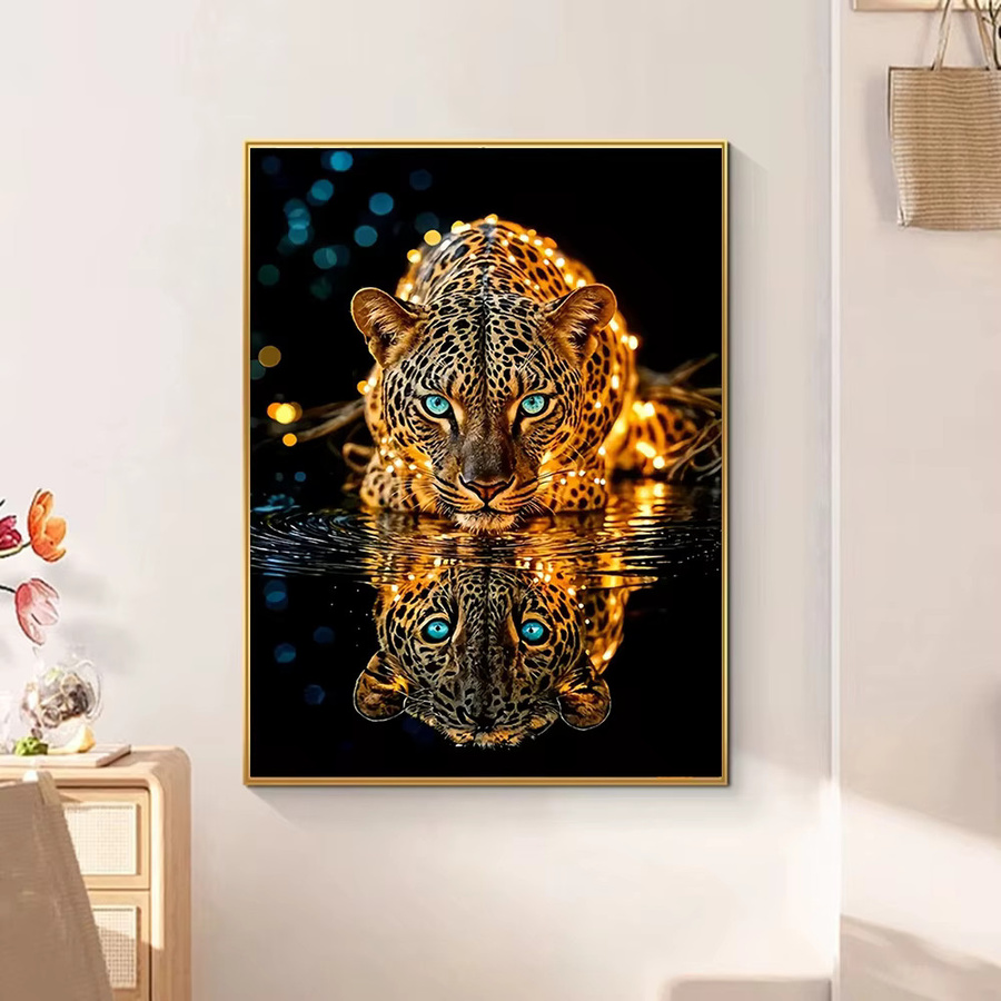 Huacan 5D Diamant-Mosaik DIY Malerei Leopard Tier Wanddekoration, Multicolor, B/H: 30 x 20 cm - Bild 2