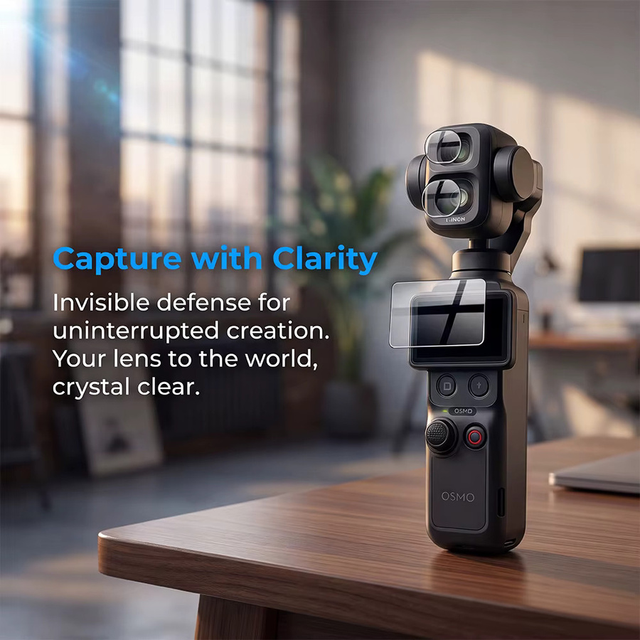DJI Osmo Pocket 4 Pro Displayschutzfilm aus 9H gehärtetem Glas, transparentes Kameraobjektiv-Schutzglas für DJI Pocket 4P Zubehör - Bild 4
