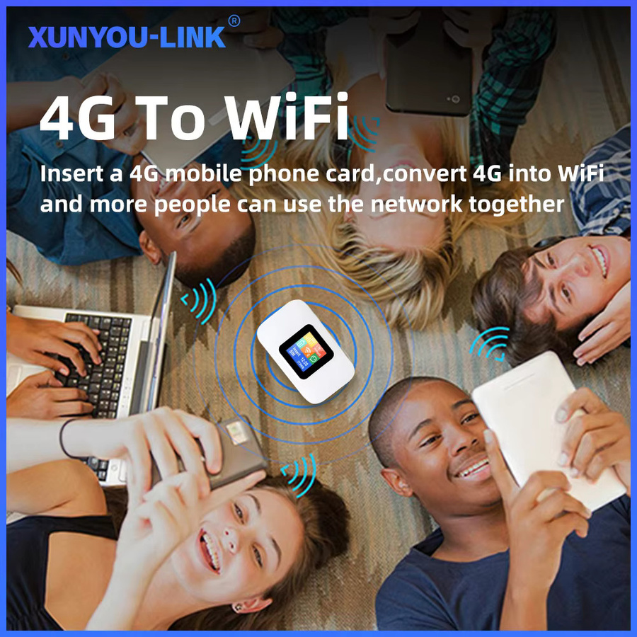 XUNYOU-LINK Mobiler WLAN-Router mit Wi-Fi 6 und 4G LTE Cat 6, Tragbarer Hotspot mit 3000mAh Akku in Weiß - Bild 4