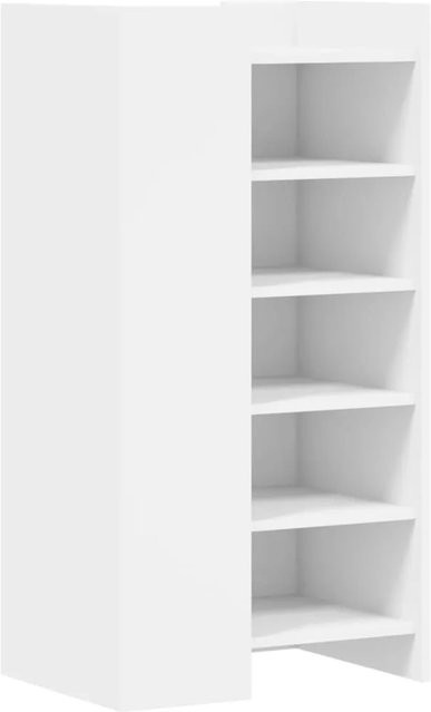 vidaXL Schuhschrank Eckschrank Weiß aus Holzwerkstoff B: 52 cm, T: 37,5 cm, H: 100 cm - Bild 1