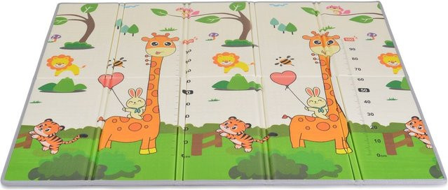 Moni Spielmatte XXL Jungle faltbar, Thermomatte, wasserdicht und rutschfest, B/T: 200 x 180 cm, bunt - Bild 1