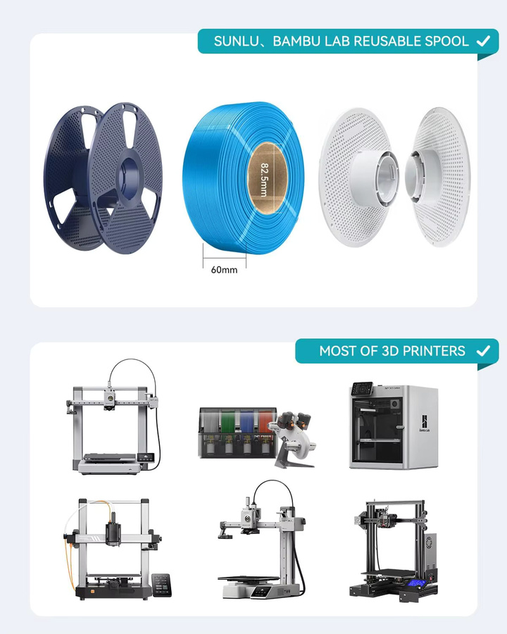 SUNLU PLA PLUS 3D-Drucker Filament Nachfüllpackung 1,75mm 5kg - Bild 3