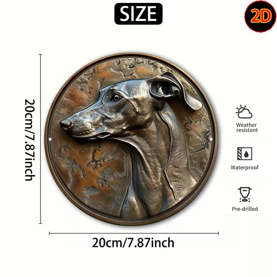 CIFBUY Aluminium-Kunstdruck mit laufendem Hund als Wanddekoration, Braun, B/H: 20 x 20 cm - Bild 3