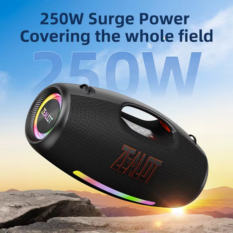 ZEALOT S89 Bluetooth Lautsprecher Schwarz, 250 W wasserdichter tragbarer Outdoor-Boombox mit Subwoofer und tiefem Bass - Bild 2