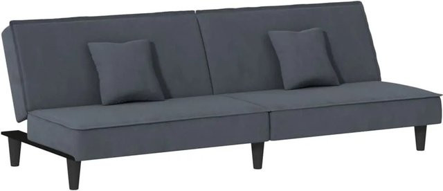vidaXL Schlafsofa Click-Clack aus Samt in Dunkelgrau mit Massivholzrahmen, B/T/H: 200 x 100 x 70 cm - Bild 1