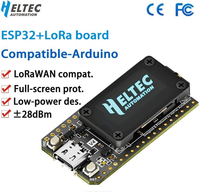 Heltec LoRa 32 V4 ESP32 SX1262 Entwicklungsboard mit 0,96-Zoll OLED-Display, WiFi und Bluetooth, Schwarz - Bild 1