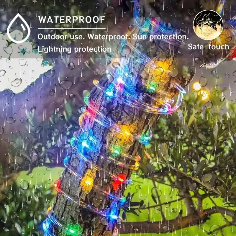 DBF Solar-LED-Lichterkette Mehrfarbig mit 8 Modi und Dämmerungssensor für Garten und Außenbereich - Bild 2
