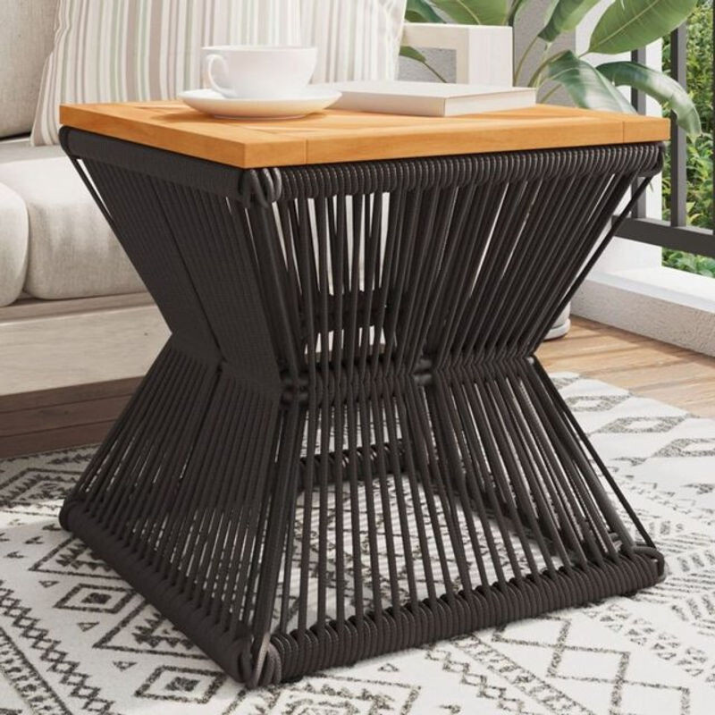 Vidaxl Couchtisch aus Akazienholz und Metall in Schwarz und Braun, modern, B/T/H: 38 x 38 x 38 cm - Bild 1