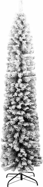 vidaXL Künstlicher Weihnachtsbaum Schlank mit Schnee in Grün, Höhe: 180 cm - Bild 1