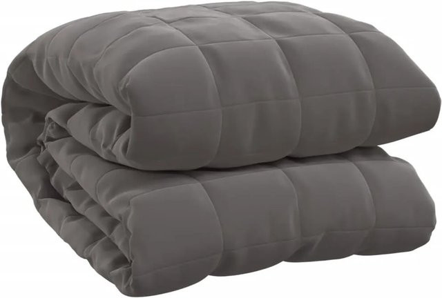 vidaXL Gewichtsdecke Grau mit Glasperlen, allergikerfreundlich und reversibel, B/T/H: 155 x 220 cm, 11 kg - Bild 1