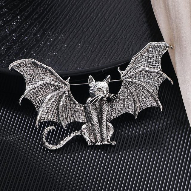Haarspange, geflügelte Katze, Gothic, Damen - Bild 1