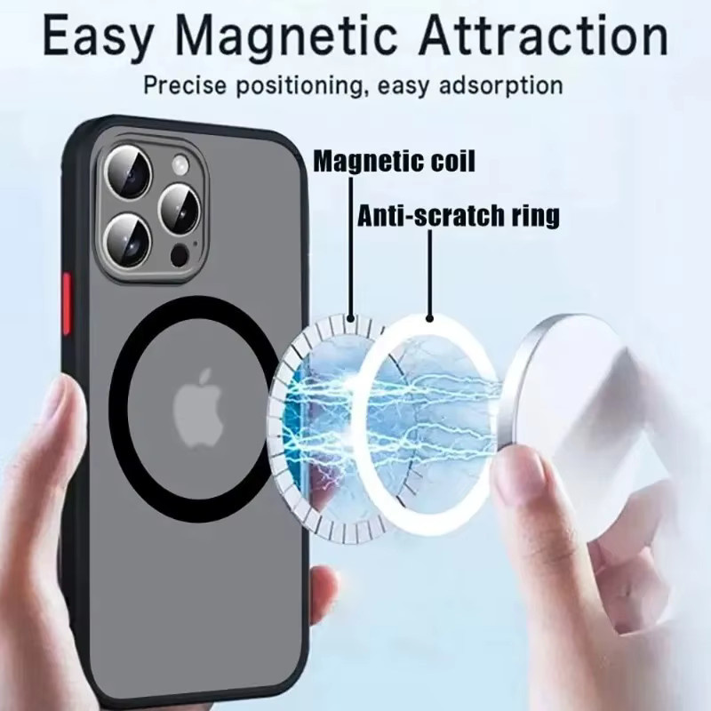 Matte magnetische MagSafe Handyhülle von newteneight für iPhone 17 16 15 14 13 12 11 Pro Max Plus Mini in Grün, stoßfeste Schutzhülle - Bild 2