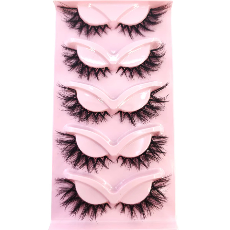 AMSDCN Falsche Wimpern Cat Eye, 5 Paare, Natürlich, Unisex - Bild 3