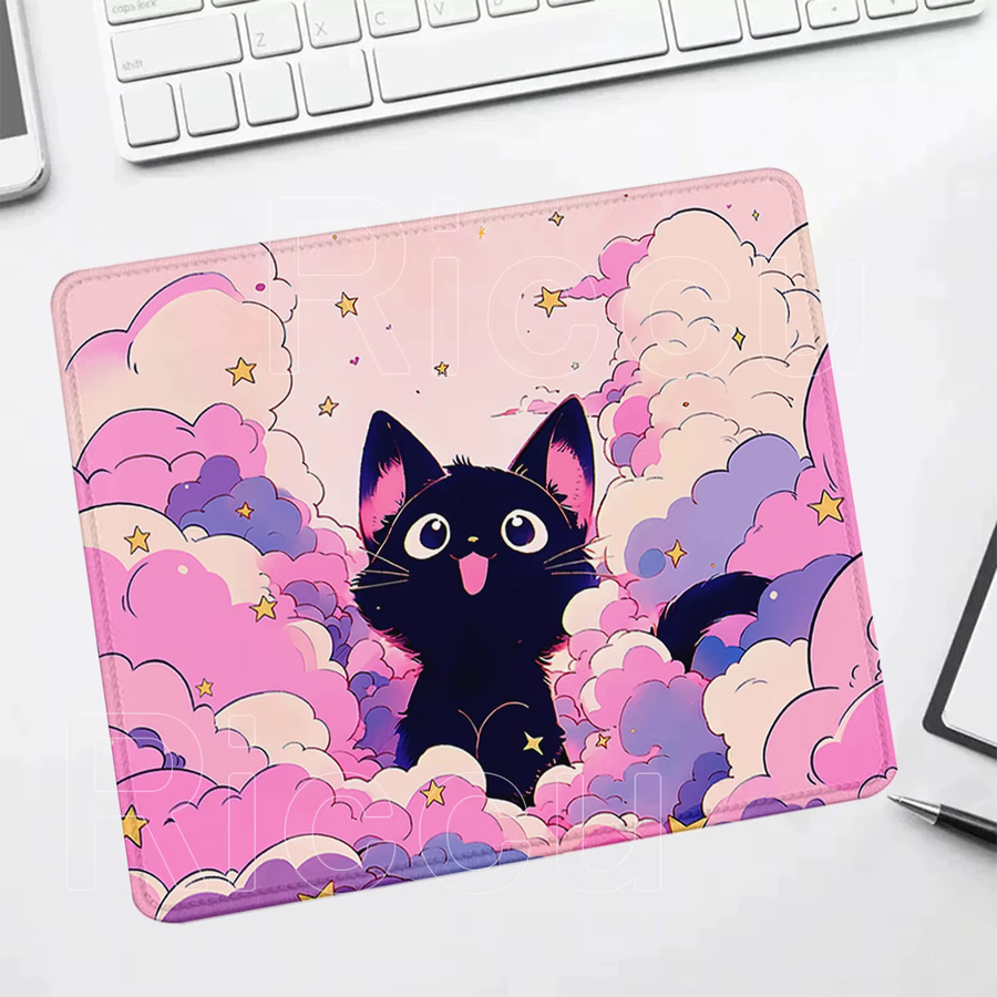 Riccu Kawaii Mauspad mit niedlichen Wolkenkatzen in Multicolour für Gaming und Büro - Bild 2