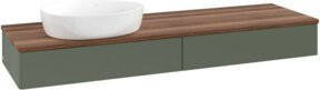 V&B Waschtischunterschrank Antao ohne Frontstruktur in Grau-Grün lackiert B: 160 cm, T: 50 cm - Bild 1